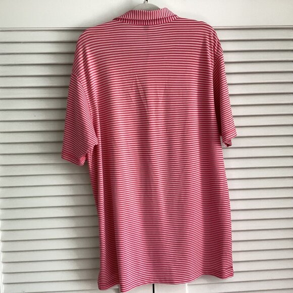 Peter Millar Summer Comfort Red & White Striped Polo Shirt L Golf - Picture 2 of 12